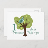 ナシの木に入った1つの枝角 ポストカード (正面/裏面)