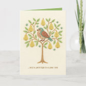 ナシの木に刺しゅうクリスマスパラトリッジ シーズンカード (正面)