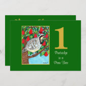 ナシの木に生えるパートリッジカワイトカスタムクリスマス シーズンカード (正面/裏面)