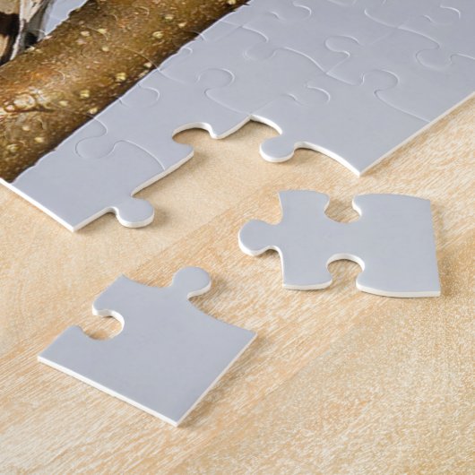 ナシの木に飾ったハンサムなダウンした木ペッカー ジグソーパズル (側面)