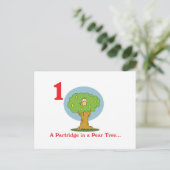 ナシの木に12日の枝編み ポストカード (スタンド正面)