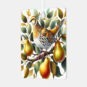 ナシの木のクリスマスのパーソナライズされた飾り メタルオーナメント (正面左)