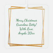 ナシの木のクリスマスのパーソナライズされた飾り メタルオーナメント (裏面)