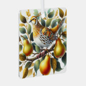 ナシの木のクリスマスのパーソナライズされた飾り メタルオーナメント (正面右)