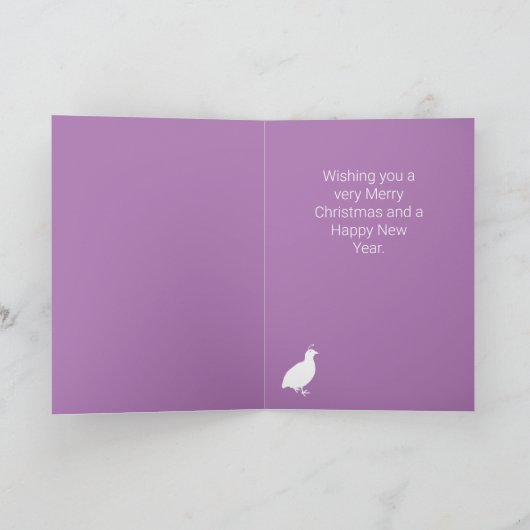 ナシの木のクリスマスのパートリッジ シーズンカード (内部)