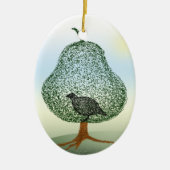 ナシの木のクリスマスの飾り セラミックオーナメント (正面)
