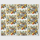 ナシの木のクリスマスの飾り ラッピングペーパー (フラット)