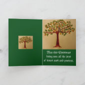 ナシの木のクリスマスカードに入っているウズラ シーズンカード (内部)