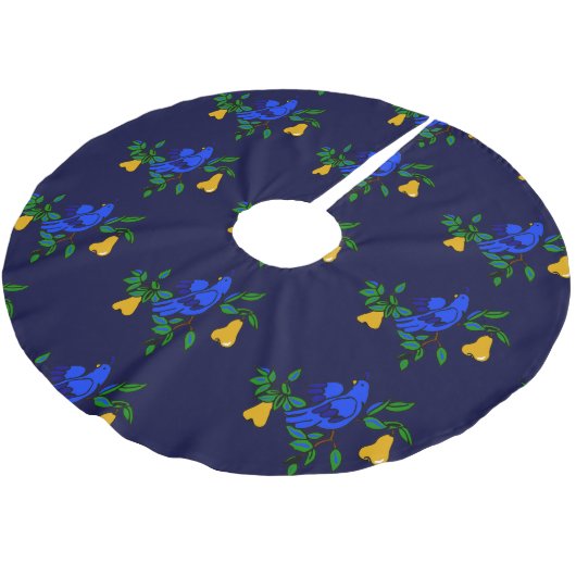 ナシの木のクリスマスツリースカートのパトリッジ ブラッシュドポリエステルツリースカート (アングル)