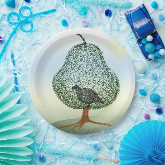 ナシの木のクリスマスユーモア休暇 ペーパープレート (パーティー)