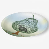 ナシの木のクリスマスユーモア休暇 ペーパープレート (アングル)