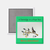 ナシの木の中のパトリッジ。 マグネット (正面/裏面)