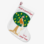 ナシの木の中のパラッジ ラージクリスマスストッキング (正面 (吊り時))