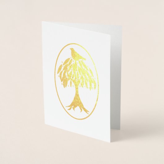 ナシの木の中の小枝 箔カード (正面)