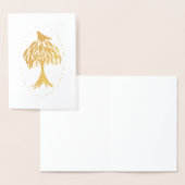 ナシの木の中の小枝 箔カード (ディスプレー)