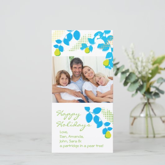 ナシの木の休日の写真カードのパトリッジ シーズンカード (スタンド正面)