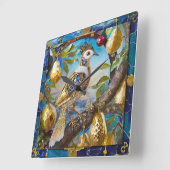 ナシの木の小枝 スクエア壁時計 (傾斜)