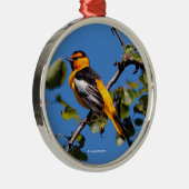 ナシの木の美しいブロックのオリオール メタルオーナメント (右)