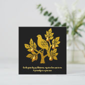 ナシの木の金ゴールドのクリスマスのエレガント飾り シーズンカード (スタンド正面)