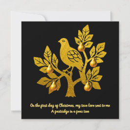 ナシの木の金ゴールドのクリスマスのエレガント飾り シーズンカード