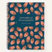 ナシの模様でパーソナライズ ノートブック (正面)