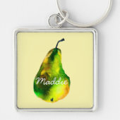 ナシの水色のグリーンフルーツ キーホルダー (正面)