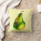 ナシの水色のグリーンフルーツ クッション (ブランケット)