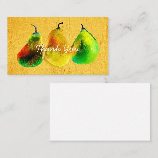 ナシの水色の緑のフルーツノートカード ノートカード (正面/裏面)