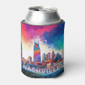 ナシカラフルビル抽象芸術アート 缶クーラー (缶正面)