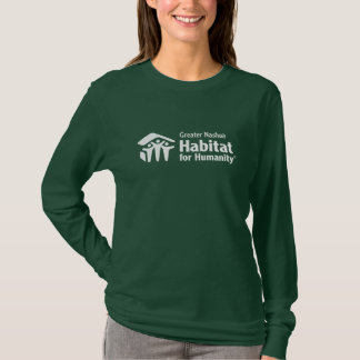 ナシュアハビタットロゴ – 長袖ダークティー Tシャツ