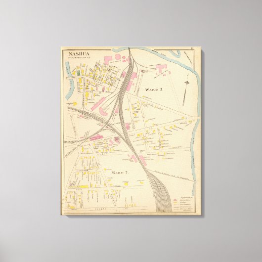 ナシュア、第3区、第7区 キャンバスプリント (正面)