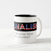 ナショナリズム：自分の国を愛せよ ツートーンマグカップ (正面右)