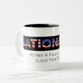 ナショナリズム：自分の国を愛せよ ツートーンマグカップ (正面左)