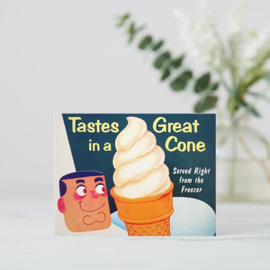 ナショナルアイスクリームデイヴィンテージスタイル ポストカード (スタンド正面)