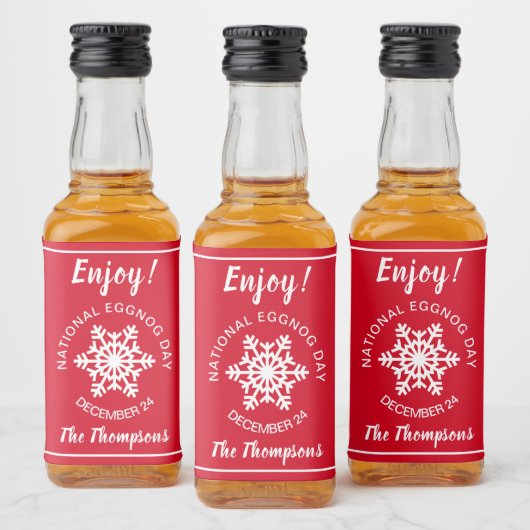 ナショナルエグノグデイお祝い12月24日レッド リキュールボトルラベル (ボトル)