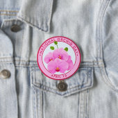 ナショナルオーキッドデー、ピンクの蘭 缶バッジ (インサイチュ)