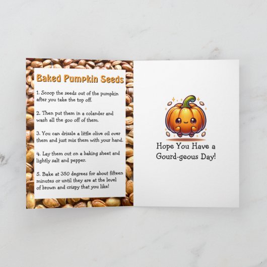 ナショナルカボチャの種子の日 – 10月の第1水曜日 カード (内部)