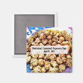 ナショナルカラメルポップコーンの日4月6日マグネット マグネット (正面/裏面)