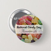 ナショナルキャンディーデー11月4日おもしろい祝 缶バッジ (正面&裏面)