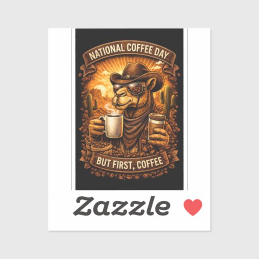 ナショナルコーヒーの日 ラクダアート シール (シート)