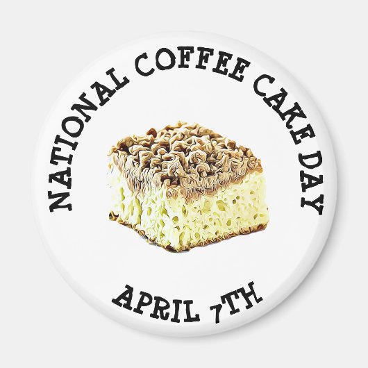 ナショナルコーヒーケーキの日4月7日ホリデーマグネット マグネット (正面)