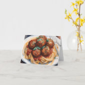 ナショナルスパゲッティの日C - 1月4日 – 水彩 カード (黄色い花)