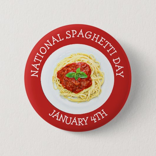 ナショナルスパゲティの日1月4日ボタン 缶バッジ (正面)