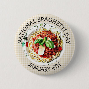 ナショナルスパゲティの日1月4日ボタン 缶バッジ