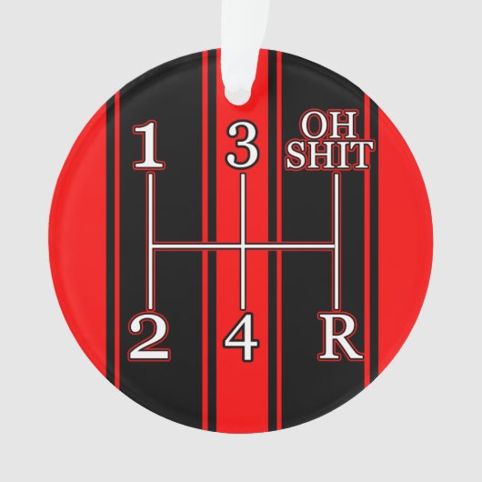 ナショナルスピードレッドブラックデュアルレースストライプオーナメント オーナメント (正面)