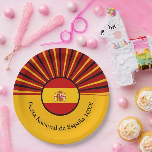 ナショナルスペインのデイお祝いスペインのヒスパニック ペーパープレート (パーティー)