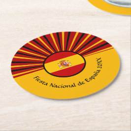 ナショナルスペインのデイお祝いスペインのヒスパニック ラウンドペーパーコースター