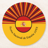 ナショナルスペインのデイお祝いスペインのヒスパニック ラウンドペーパーコースター (正面)