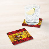 ナショナルスペインのデー、スペインのヒスパニック・デー。 スクエアペーパーコースター (インサイチュ)