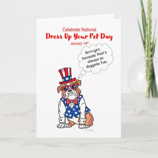 ナショナルドレスアップあなたのペットの日1月14犬 カード (正面)